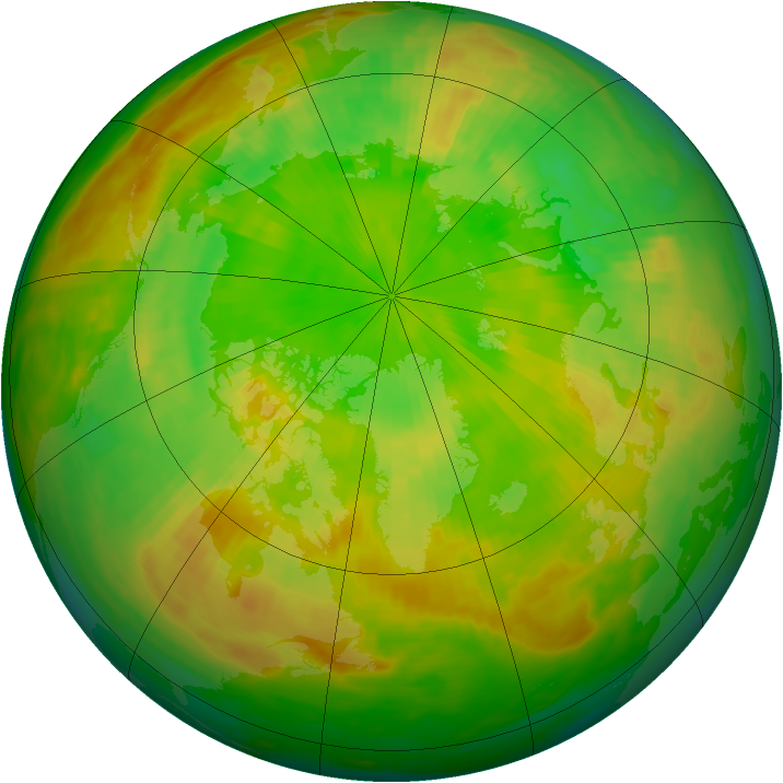 Arctic ozone map for 21 June 1982